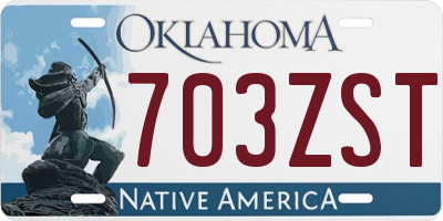 OK license plate 703ZST