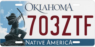OK license plate 703ZTF