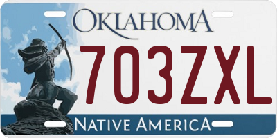 OK license plate 703ZXL