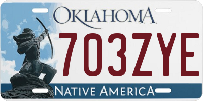 OK license plate 703ZYE