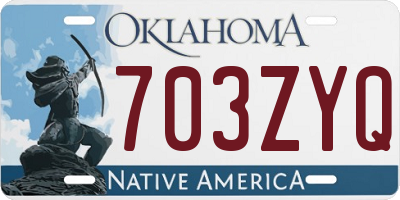 OK license plate 703ZYQ