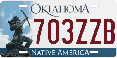 OK license plate 703ZZB