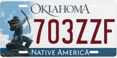 OK license plate 703ZZF