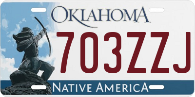 OK license plate 703ZZJ