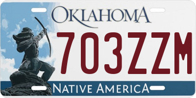 OK license plate 703ZZM