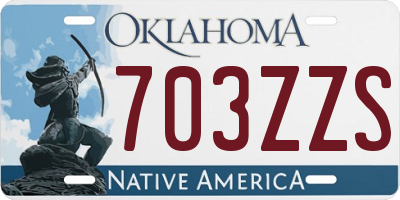 OK license plate 703ZZS