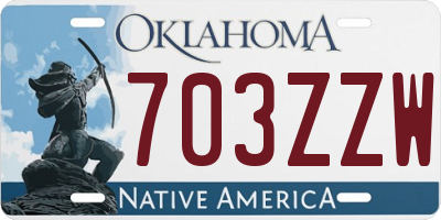 OK license plate 703ZZW