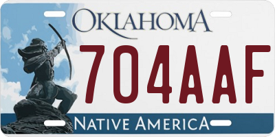 OK license plate 704AAF