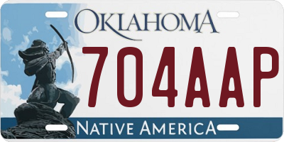 OK license plate 704AAP