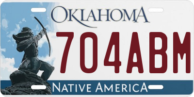 OK license plate 704ABM