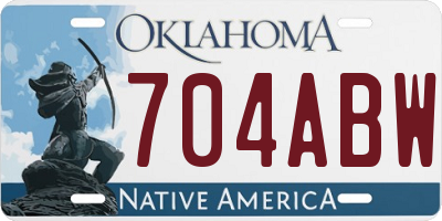 OK license plate 704ABW