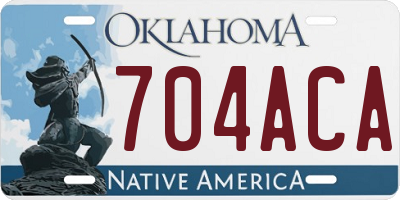 OK license plate 704ACA