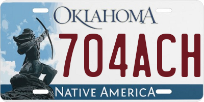 OK license plate 704ACH