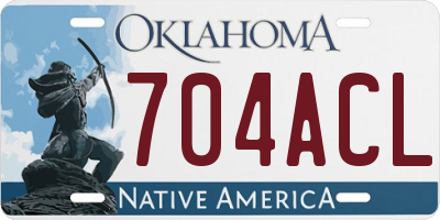 OK license plate 704ACL