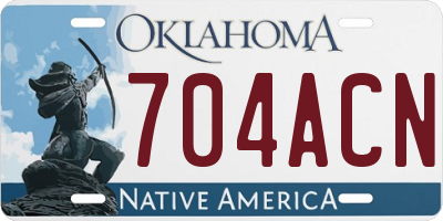 OK license plate 704ACN