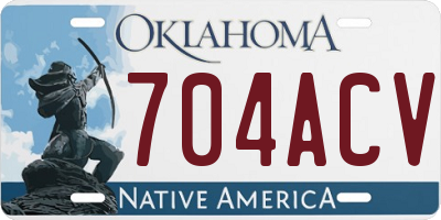OK license plate 704ACV