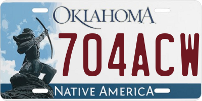 OK license plate 704ACW