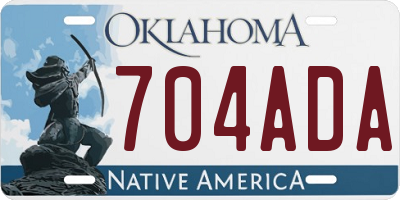 OK license plate 704ADA