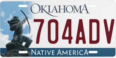 OK license plate 704ADV