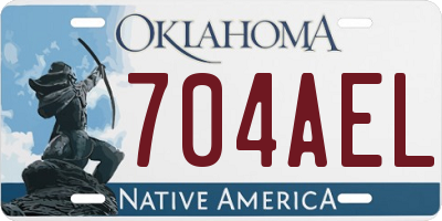 OK license plate 704AEL