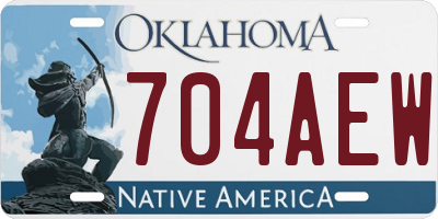 OK license plate 704AEW