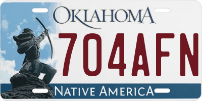 OK license plate 704AFN