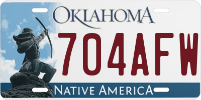 OK license plate 704AFW
