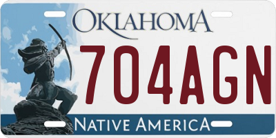 OK license plate 704AGN