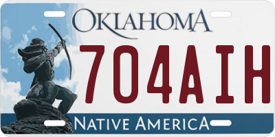 OK license plate 704AIH