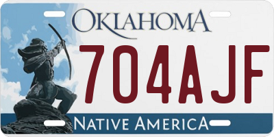OK license plate 704AJF