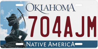OK license plate 704AJM
