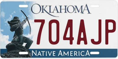 OK license plate 704AJP