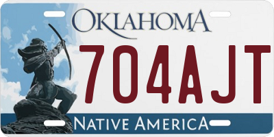 OK license plate 704AJT