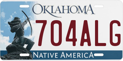 OK license plate 704ALG