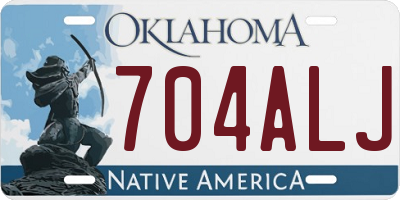 OK license plate 704ALJ