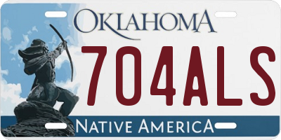 OK license plate 704ALS