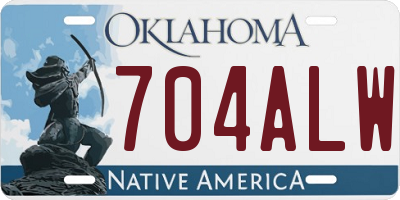 OK license plate 704ALW