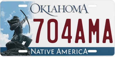 OK license plate 704AMA