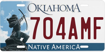 OK license plate 704AMF