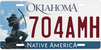 OK license plate 704AMH