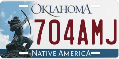OK license plate 704AMJ