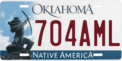OK license plate 704AML