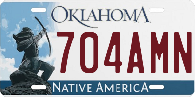 OK license plate 704AMN