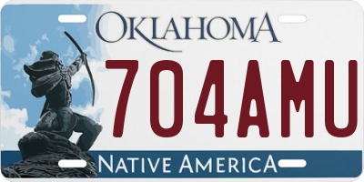 OK license plate 704AMU