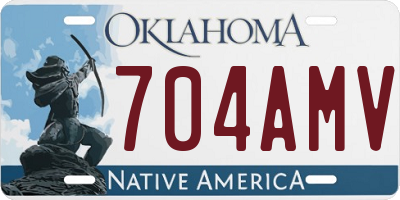 OK license plate 704AMV