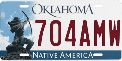 OK license plate 704AMW