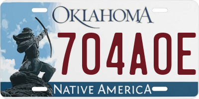 OK license plate 704AOE