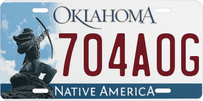 OK license plate 704AOG