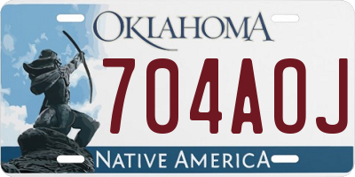 OK license plate 704AOJ