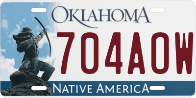 OK license plate 704AOW